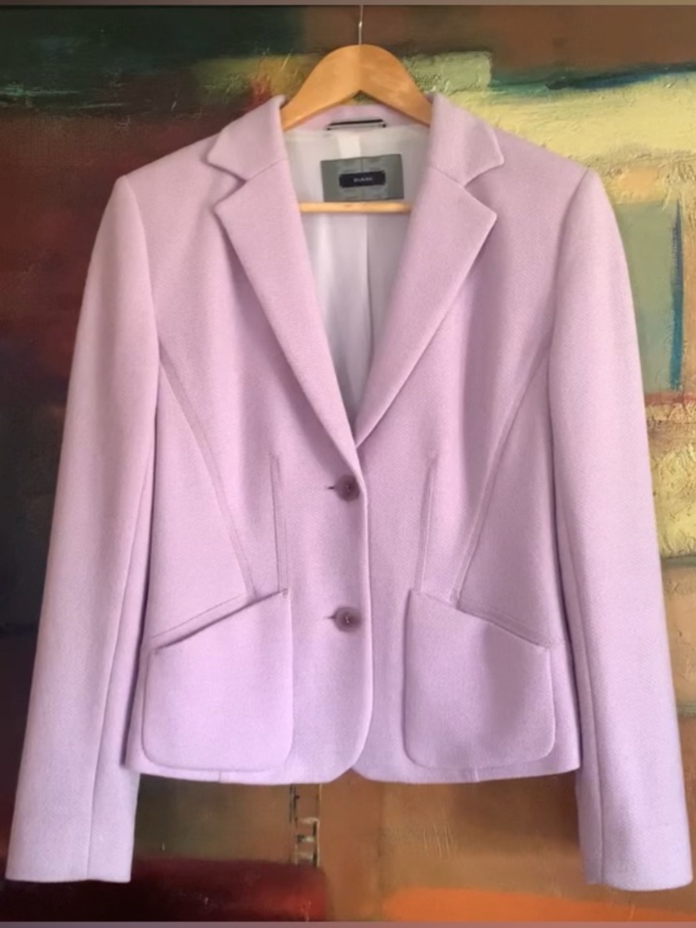 RIANI Lavender Wool Blend Tailored Blazer Jacket Pastel Lilac Size 10 / US 10